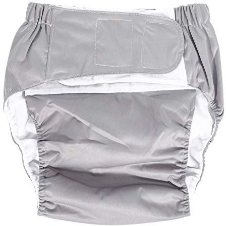 DEWIN Adult Windelhose Waschbar,Erwachsenen Windel New Adult Waschbar Adjuatable Incontinent Care Tuch Windel, Breathable Windelhosen (Farbe: Grau)