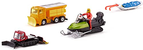 Siku 6290, Geschenkset - Winterset, Metall/Kunststoff, Multicolor, Spielkombination, Winterdienst-Fahrzeug, Pistenbully 600, Snowmobil