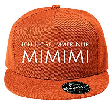 OwnDesigner Ich höre Immer nur mimimi Baseball Cap - Unisex Mütze, Cap für Herren und Damen, einfarbige Basecap, Snapback (Cap 440 Orange)