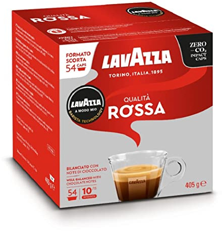 Lavazza Capsule Caffè Espresso Qualità Rossa, Confezione da 54 Capsule