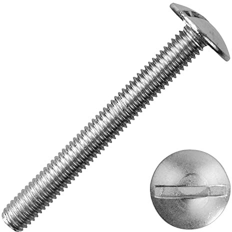 Flachrundschrauben mit großem Kopf und Schlitz M4x50 mm aus Edelstahl A2 (20 Stück) | Bordwandschrauben - Rundkopfschrauben - Becherschrauben - Schlitzschrauben von MESAROS®