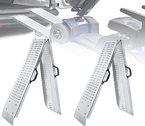 ACXIN - Rampa di carico pieghevole, 2 pezzi, in acciaio zincato, antiscivolo, portata fino a 200 kg per pezzo