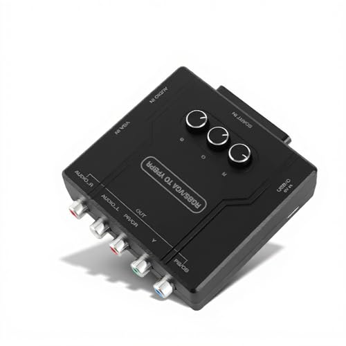 Convertidor de Componentes RGBS VGA SCART a YPBPR, Convertidor para SFC para Genesis para N64 para Dreamcast para para MD para Converter Compatible con 480i, 480p, 576i, 576p, 720p, 1080i