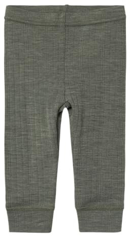 NAME IT Baby - Jungen Nbmwang Wool Needle Longjohn Solid Noos Schlafanzughosen 13229521,Grün,80