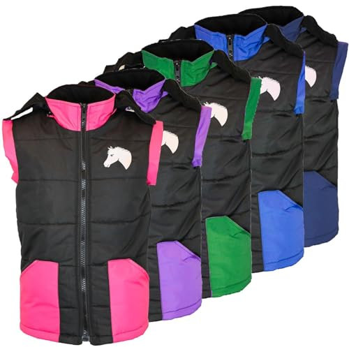 MS-Trachten Kinder Winter Reitweste Mia Schwarz-Royal warm gefüttert (158/164)