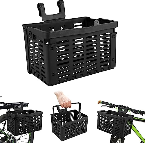 Popshyly Panier de vélo pliable arrière, noir, 31,5 x 22,5 x 20,5 cm/12,4 x 8,8 x 8,0 cm (ouvert) Panier universel pour vélo