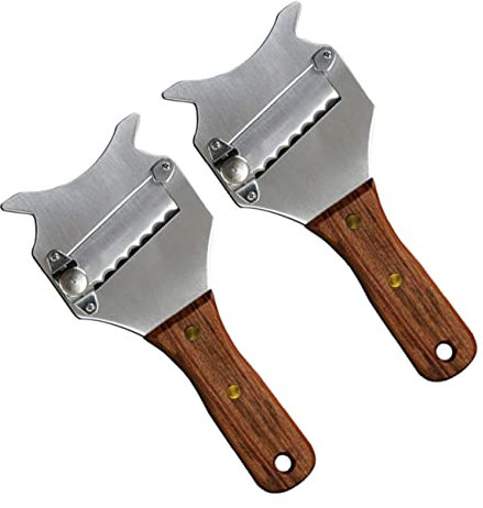 OKUMEYR 2 Pièces Rabot à truffes fabriqué en Italie rasoir à chocolat coupe-fruits éplucheur d'ail râpe à fromage rasoir à fromage à la truffe café Trancheuse spatule Raboteuse gâteau