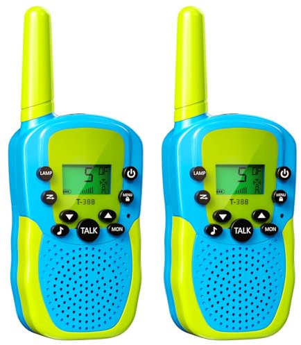 Oulesvte 2 Stück Walkie Talkie, VOX Funktion Funkgerät, LED-Taschenlampe, Große Reichweite 3km Walki Talki, Walkie Talkie Kinder, Walki Talkie Kinder Erwachsene für Abenteuer, Camping, Wandern