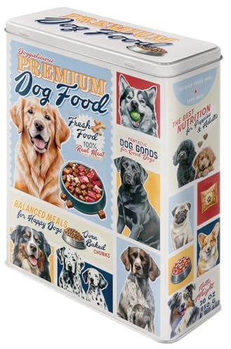 Nostalgic-Art Retro Vorratsdose XL, 4 l, Premium Dog Food – Geschenk-Idee für Hunde-Besitzer, Aufbewahrungsbox für Trockenfutter, Vintage Design