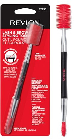 Revlon Lash & Brow Styling Tool, Dual Ended Eyelash Separator & Eyebrow Brush Spoolie, Works with Mascara & Brow Makeup, 1 count
