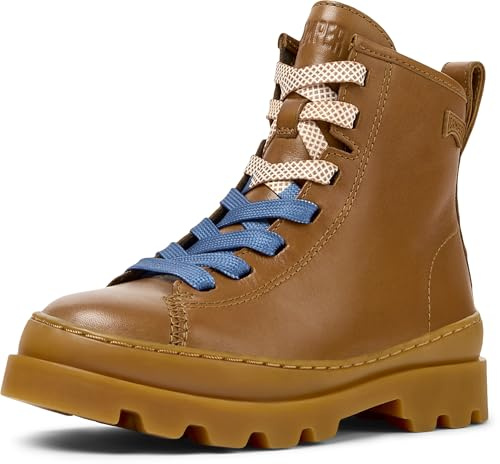 Camper Brutus K900179 - Botín con cordones (talla 27), color marrón medio, Medium Brown 032 Tws, 27 EU
