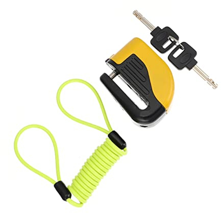 ADOCARN Candado para Bicicletas Alarma, Acero, Diseño Mini Fácil, Incluye 2 Llaves, Adecuado para Motocicletas y Contenedores Color Aleatorio