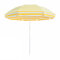 WBQYIPD Gelb-weiß gestreifter Strandschirm, Gartenschirm, UV-Schutz, leicht, verstellbar, rund, for Balkon und Pool(200cm/6.6ft)