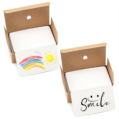 Blanco Tarjetas de Papel Kraft 200 Piezas Tarjetas de Aprendizaje para DIY, Aprendizaje, Graffiti, Memoria, Etiquetas de Regalo