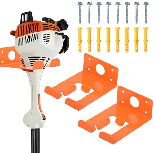 Weeding Machine Wall Mounted Hanger, garage organization manager storage shed wall rack, suitable for Stihl electric tools, hedge trimmer, lawn mower, garage wall, garden trimmer hanger (2-piece set)