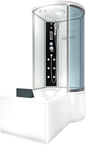 Kombination Badewanne Dusche K55-L01-EC Duschtempel 170x100 cm
