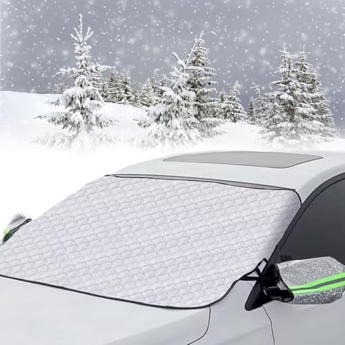 Parasole per Parabrezza Auto Copertura antineve con Cinghia, Parasole per Neve e Ghiaccio, Copri Parabrezza per Auto Inverno, Telo Antigelo per Parabrezzo, per Contro Neve, Ghiaccio, Gelo 147 x 110 cm