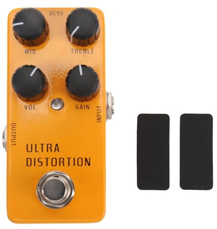 Pedal de Distorsión para Guitarra Eléctrica, Alta Ganancia, Aleación de Aluminio, Efecto True Bypass, DC9V - Sonido Potente, Control Preciso de Tonos, Ideal para Metal y Rock