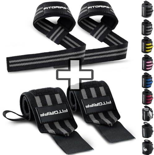 Fitgriff® Handledsbandage dragstöd (set) – för fitness, styrketräning och bodybuilding – för kvinnor och män