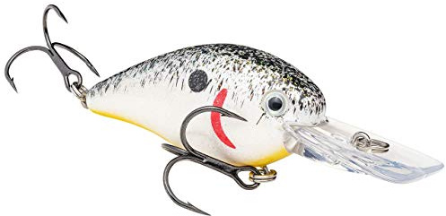 Strike King Lures, KVD 1.5 Deep Diver Crankbait Lure, Freshwater, 2 1/4 Length, 3/8 oz, Deep Diving, Pearl/Blk Splater Char, Per 1 (HCKVDS1.5D-570)
