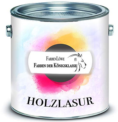 Holzlasur FARBENLÖWE hochmoderne Lasur für Innen & Außen Holzschutzlasur (2,5 L, Silbergrau)