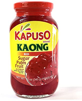 Kapuso Kaong Sugar Palm Fruit in syrup, Red 340g (12oz), Pack of 2