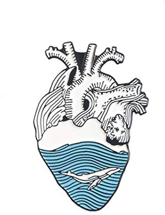 Aisoway Organ Coeur Pin émail Coeur Brave Vêtements Sac Broches épinglette Badge Cadeau Bijoux Médical