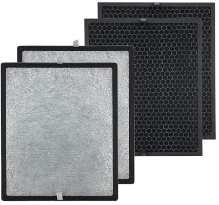 PUREBURG Ersatzfilter kompatibel mit Levoit LV-PUR131 und LV-PUR131S Luftreiniger LV-PUR131-RF, 2er-Pack(2 HEPA und 2 Aktivkohle-Vorfilter)