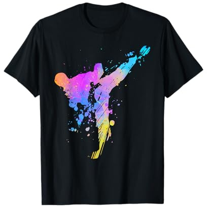 Taekwondo Jiu-Jitsu - Éclaboussures de peinture pour enfants, jujitsu, judo, maman T-Shirt