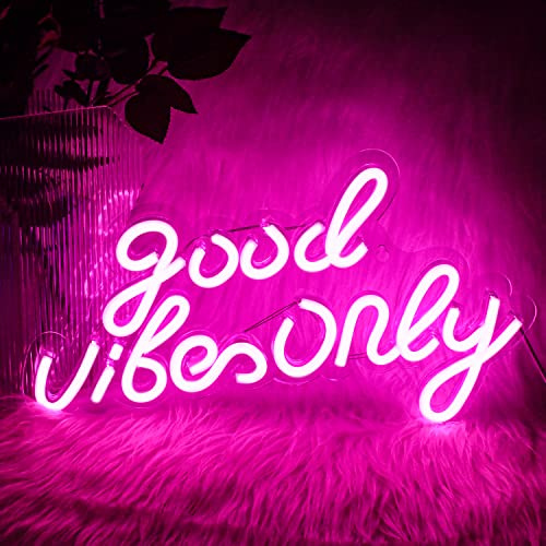 Good Vibes Only Leuchtreklame Rosa LED Wort Leuchtschild Neonlicht Acryl Buchstaben LED Neon Schild für Schlafzimmer Wand Bar Party Dekor Lichtschild