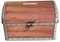 MediMuc Spardose - Piratentruhe - Rechteckige Scharnierdeckeldose mit Sparschlitz aus elektrolytischem Weißblech mit Schloss - (LxBxH) 12,8 x 8,0x 8,0cm