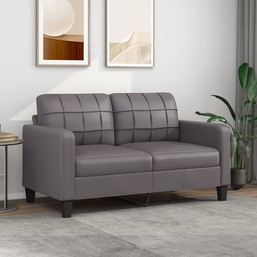 LAPOOH 2-sitsig soffa, grå, 140 cm, konstläder, soffa, vardagsrum, ungdomssoffa, relaxsoffa, soffor och soffor, soffa för sovrum, ungdomsrum