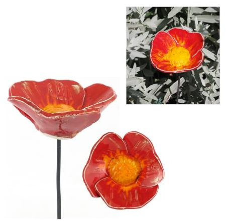 Midene Décoration de jardin en céramique – Piquet de pelouse – Statue d'extérieur – Cadeau parfait et unique pour les jardiniers, femmes, hommes, cadeaux de cour – Fait à la main, résistant au gel