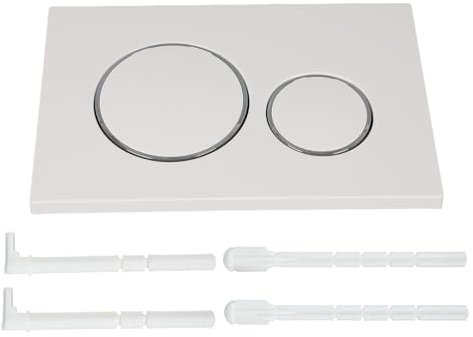 Betätigungsplatte, Betätigungsplatte Sigma 20, Tankpanel für verdeckten Tank, Toiletten-Tankschalter, Betätigung von vorne, Drückerstangen schallgedämmt (Weiß)
