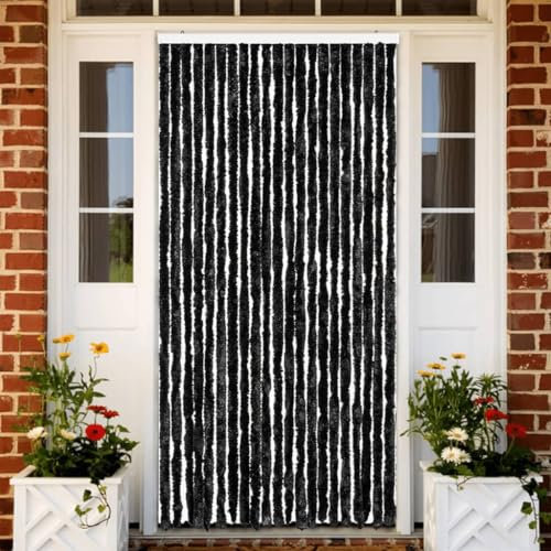 BOWEKAM Home & Garden - Tenda anti-insetti in ciniglia, 90 x 220 cm, colore: Antracite