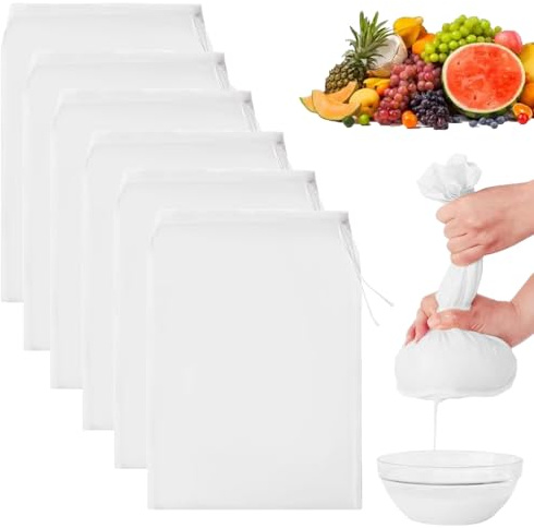 6 Pack Cheesecloth for Straining - 20x30cm Reusable Nut Milk Bag, Yogurt Strainer, Cold Brew Coffee & Jam Making - Fine Mesh Muslin Cloths for Cooking, Tofu, Juice, (Durable Straining Cloth Set)