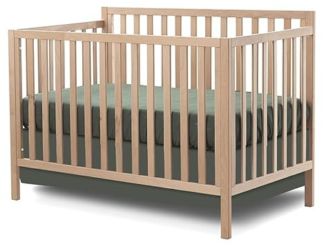 Sorelle Essex Euro 4-in-1 – Nursery Furniture Set, Wooden Baby Crib with Non-Toxic Finish, Integrated, Toddler Bed, Daybed, and Full-Size Bed Conversion Kit – Natural