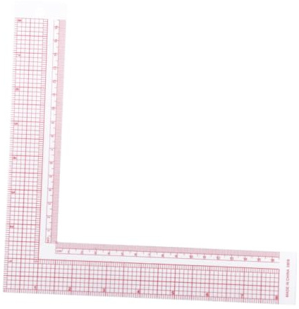 Didiseaon L-shape Sewing Measuring Ruler for Clothing Cutting with Scale and High Precision Plastic Material, for Drawing and Tailoring Measures
