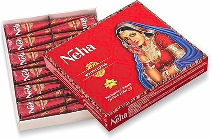12 x Neha Natural Henna Mehndi Cones Organic Temporary Tattoos, NO PPD, All Natural