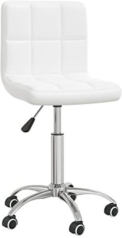 vidaXL Chaise de Bureau Pivotante Siège de Bureau Chaise d'Ordinateur Chaise Ergonomique Salon Chambre Maison Intérieur Blanc Similicuir
