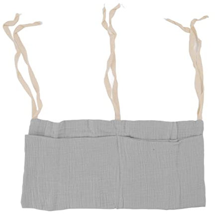 Babybett-Aufbewahrungstasche Zum Aufhängen, 2 Taschen, Babybett-Organizer, Verstellbarer Riemen, Kinderzimmer, Säuglingsbett, Aufbewahrungstasche für Spielzeug (Grau)