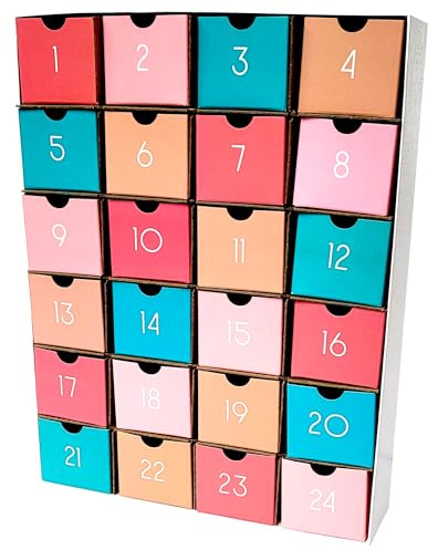 Fill-Your-Own DIY Countdown Box/Advent Calendar Minimalist Modern by Nerdy Words (Boho Inspired Colors)
