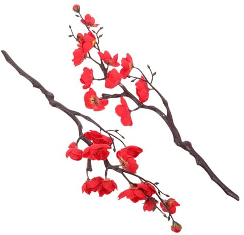 Mipcase 2pièces Fleurs De Prunier Artificielles Branches De Fleurs Décoratives Simulée Fausse Branche pour Intérieur
