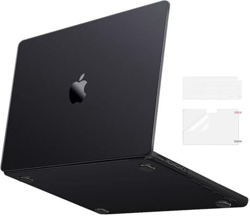MOSISO Kompatibel mit MacBook Pro 14 Zoll Hülle 2026-2021 M5 M4 M3 M2 M1, Ultradünne Präzise Farbgebung Hartschale, 3-in-1 Bausatz, A3427 A3426 A3434 A3112/3185/3401/2918/2992/2779, Raumfahrt Schwarz