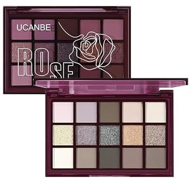 Beauty Glazed 15 Colori Shimmer Paletta Palette Ombretti Nude smochiave nero base ombretti Brillante e Metallizzato Altamente Pigmentati per Trucchi Occhi - Make Up