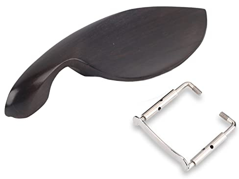 MUNEFE Violin Chinrest, Ebony Chin Rest, Ebony Wood With Chin Rest Clamp Fiddle Violin Bracket för 4/4 Storlek Violin Instrumenttillbehör