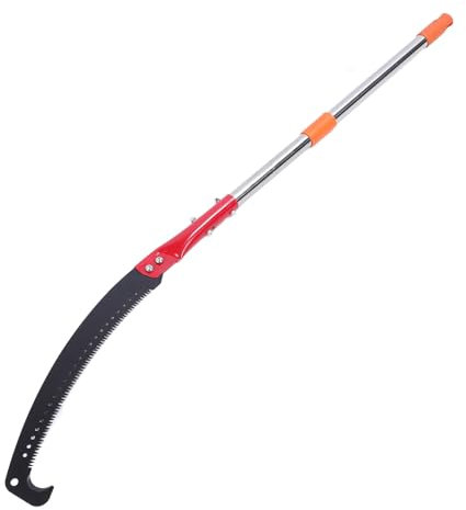 Sierra de Poste Manual, Altura de Acero Inoxidable de 142.1 Pulgadas de Altura Extensible de árboles Adustables Podador de la Rama de la Rama para las Palmeras y Arbustos de Poda