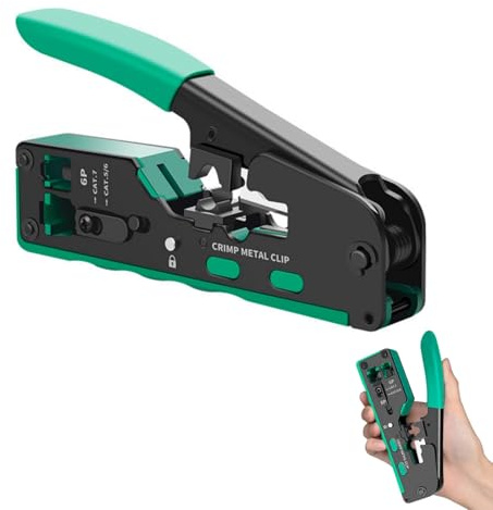 Pince à Sertir Universelle Outils à Sertir RJ45, Outil Sertissage RJ45, Pince Sertissage Traverser, Proster à Dénuder Multifonction pour CAT5, CAT5E, CAT6, CAT6A, CAT7- Créez des Lignes Téléphoniques