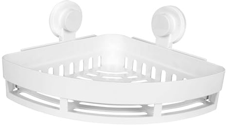Healifty Soporte de Almacenamiento de Pared Triangular de Plástico Blanco sin Perforaciones para Baño Instalación Fácil y Diseño Único para Organizar Artículos Diarios