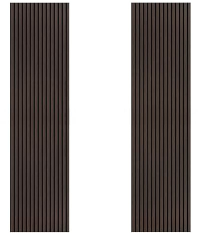Decoranddecor Acoustic Slat Wood Wall Panels 2400x600mm Smoked Oak 2-Pack | 3-Sided Wrapped Wood Slats, 240 x 60 cm, 21mm Thick, Decorative Sound Absorbing Wood Panels for Interior Walls